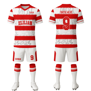 OEM ODM Custom Summer Soccer Jersey Shorts Set with Number Digital Print 100% Polyester Breathable Quick Dry