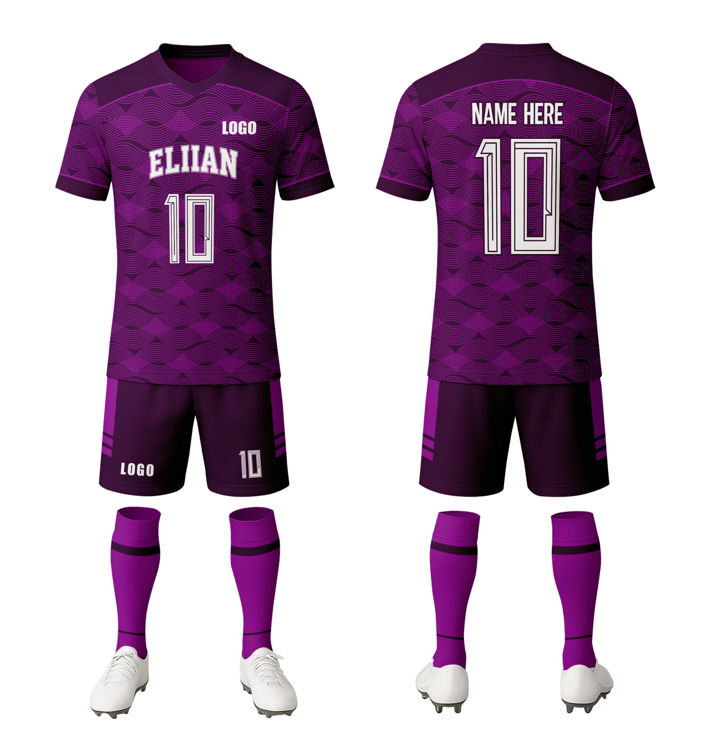 OEM ODM Custom Summer Soccer Jersey Shorts Set with Number Digital Print 100% Polyester Breathable Quick Dry