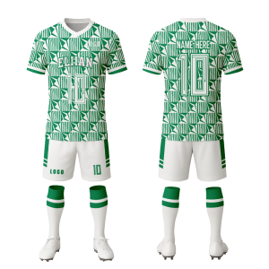 OEM ODM Custom Summer Soccer Jersey Shorts Set with Number Digital Print 100% Polyester Breathable Quick Dry