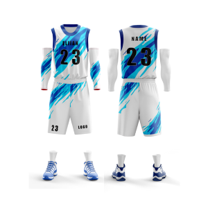 OEM ODM Custom Summer Basketball Tops Shorts Set Team Name Digital Print 100% Polyester Moisture-Wicking Quick Dry Breathable