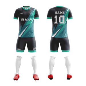 OEM/ODM Customized Breathable Quick Dry Moisture-Wicking 100% Polyester Digital Print Soccer Jerseys with Custom Logo Positions