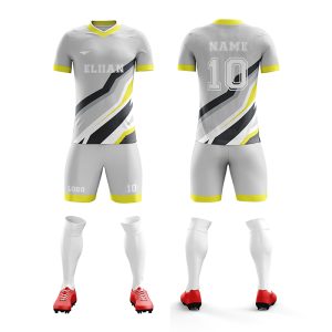 OEM/ODM 100% Polyester Breathable Quick-Dry Moisture-Wicking Summer Sports Jersey Digital Print Soccer Apparel Featuring Team