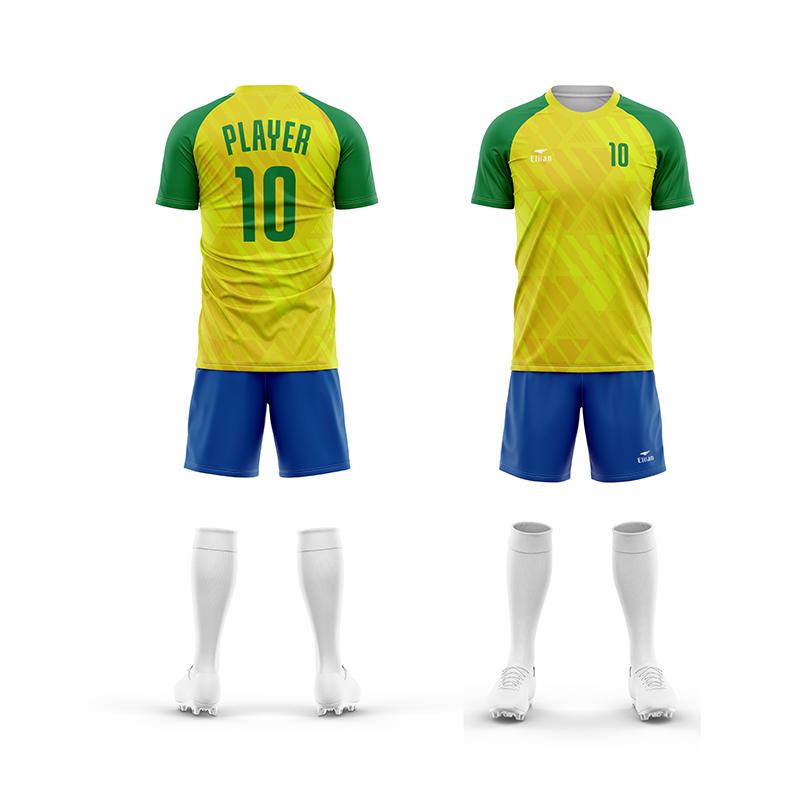 OEM ODM Custom Digital Print Football Jersey Shorts Set Summer 100% Polyester Moisture-Wicking Breathable Quick-Dry Team Numbers