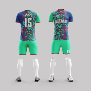 OEM ODM Custom Football Jersey Set Digital Print 100% Polyester Breathable Quick Dry Moisture-Wicking Anti-Bacterial Summer Team