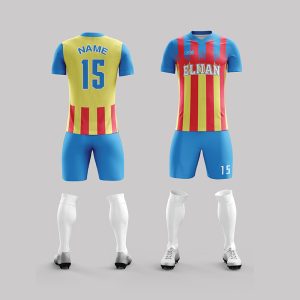 OEM ODM Custom Football Jersey Set Summer Shirts Heat-Transfer Printed 100% Polyester 120g Breathable Quick Dry Moisture-Wicking