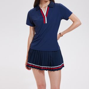 Women's Tennis Outfit Breathable Athletic Top and Skort Set