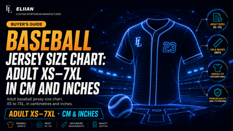 Baseball Jersey Size Chart: Adult XS–7XL in cm and Inches