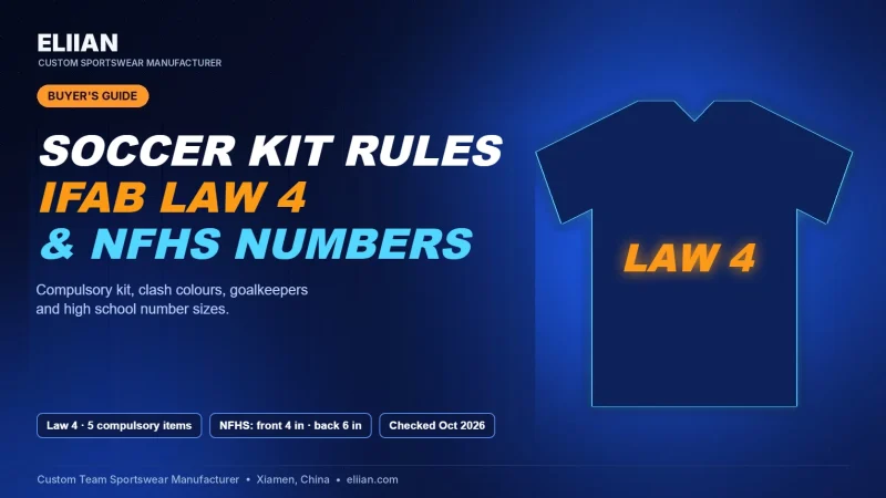 Soccer kit rules: IFAB Law 4 and NFHS number sizes for custom jerseys